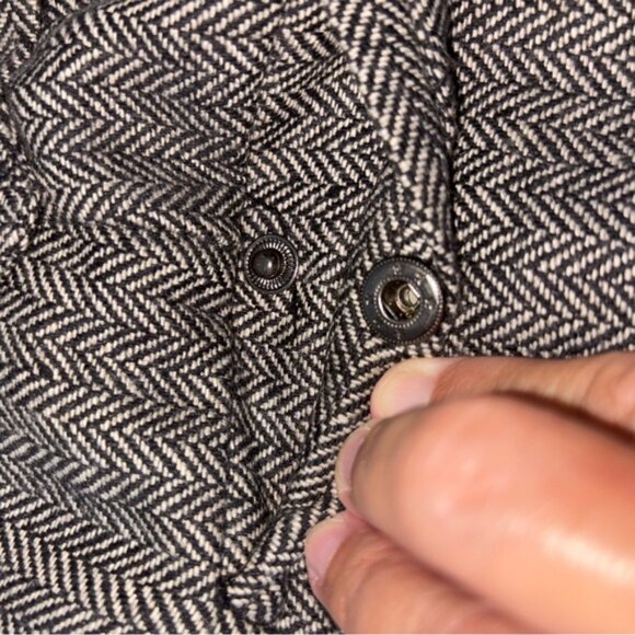 Carole Little Women’s Size 8 Wool Blend Black Grey A-Line Skirt Belt Chevron - Picture 8 of 8